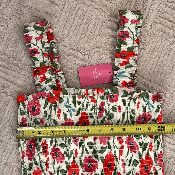 Kate Spade Bold Garden Blooms Smocked Dress with pockets, Small, new with tags - Picture 7 of 16